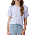 thumbnail image 1 of XQYLOS Tween Girls 2025 Boho Floral Blouses Crewneck Puff Sleeve Smo𝖼ked Casual Tops Printed Trendy Flowy Tee Lightweight Shirts, 1 of 9