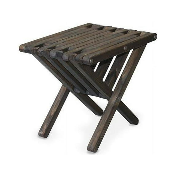Eco-friendly Outdoor End Table in Espresso Brown Finish