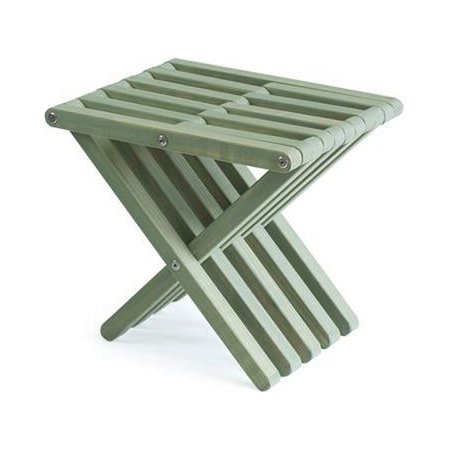 XQuare  16 x 16 x 16.5 in. Wooden Stool, Woodland Green