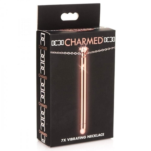 XR Brands Charmed 7x Vibrating Necklace - Rose Gold