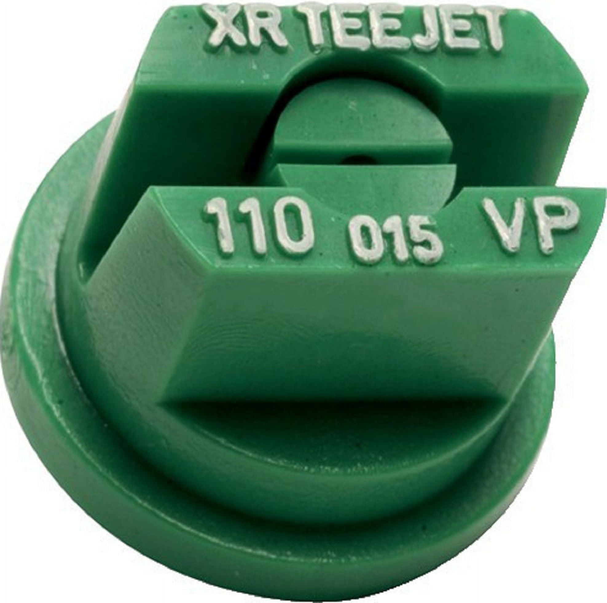 XR110015VP TeeJet Nozzle Extended Range Polymer Flat Spray Tip, Green
