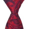 thumbnail image 1 of XR14 - 15.25 in. Zipper Necktie - Red With Blue Paisley, 8-11, 1 of 1