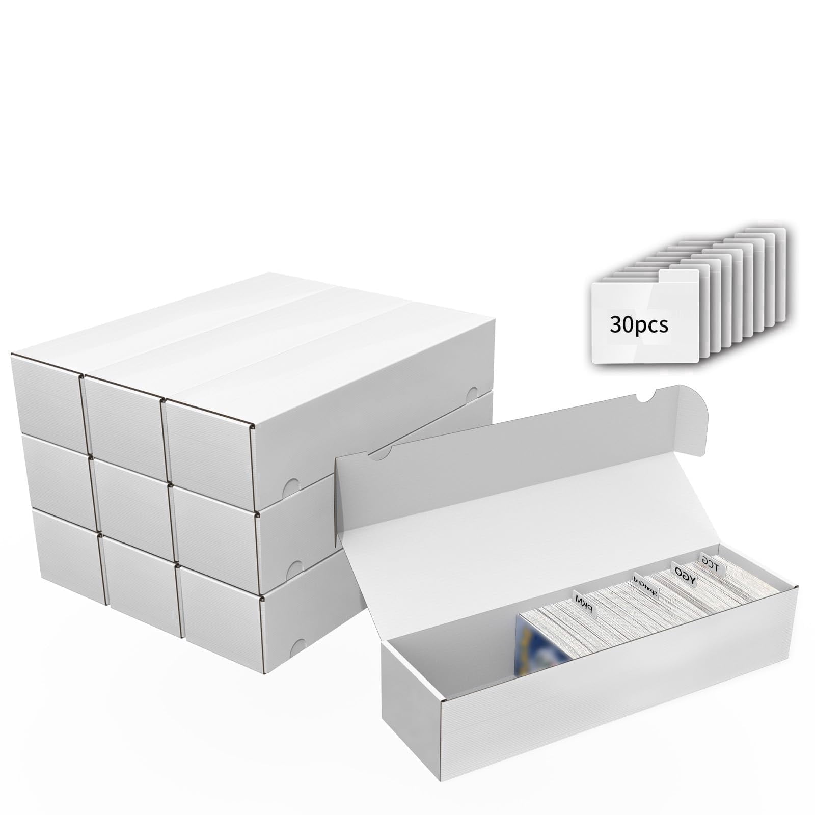 XRACV Collectible Trading Cards Storage Box, 10-Pack with Dividers