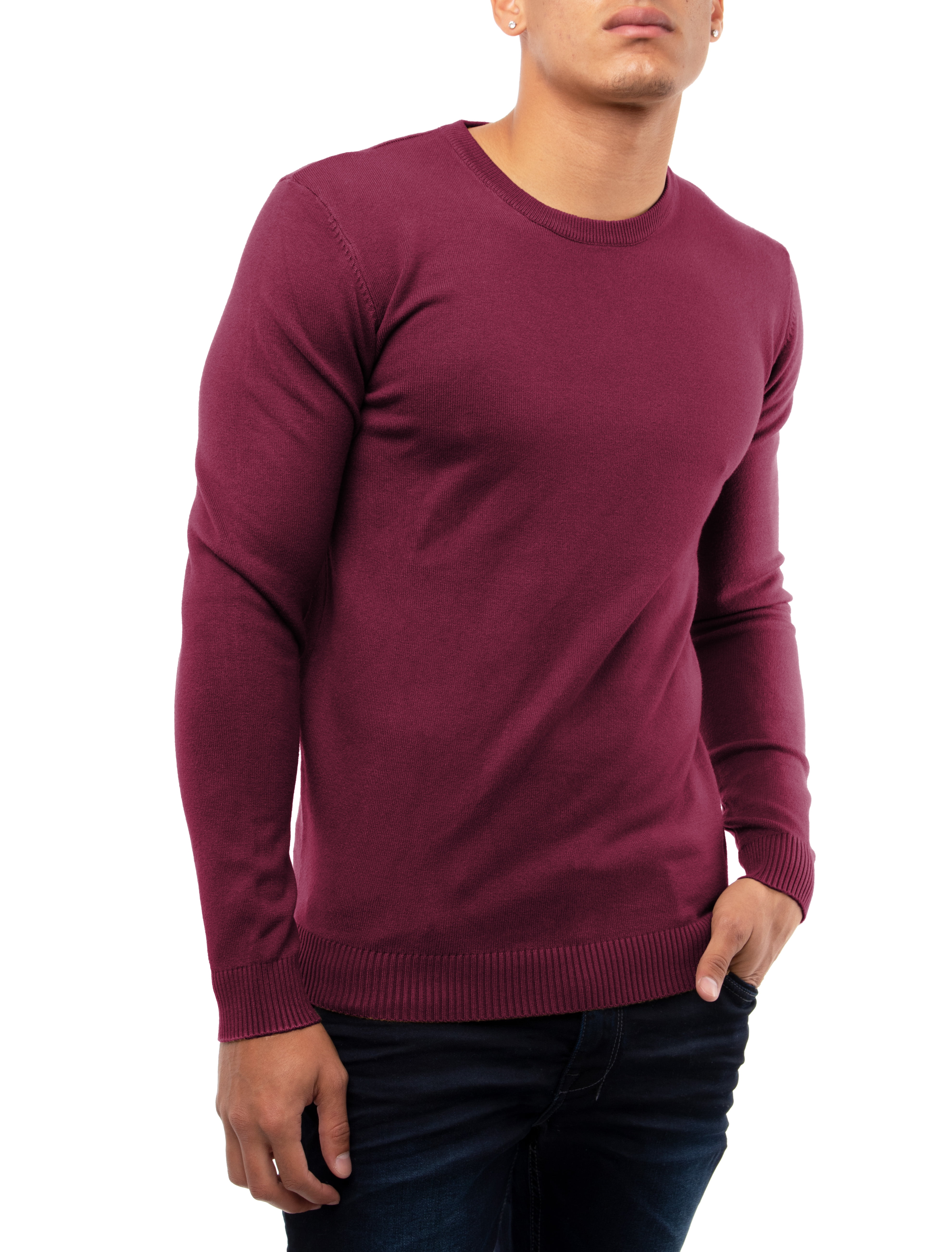 Crew neck fitted sweater hot sale