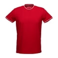 thumbnail image 1 of XRAY JEANS Men's Athletic Slim Fit Ribbed Crewneck T-Shirt, Soft Stretch Performance Cotton Solid Color Tee for Men, Fiery Red/White, Size XX-Large, 1 of 6