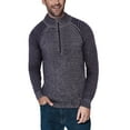 thumbnail image 1 of XRAY JEANS Mens Quarter Zip Ribbed Cable Knit Striped Pattern Pullover Sweater Long Sleeve Burgundy, 1 of 4