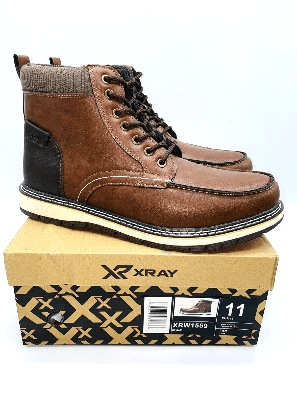New mens XRay NolanBrown Lug Sole Boots Faux Leather Size 11 XRAY Men main image 3