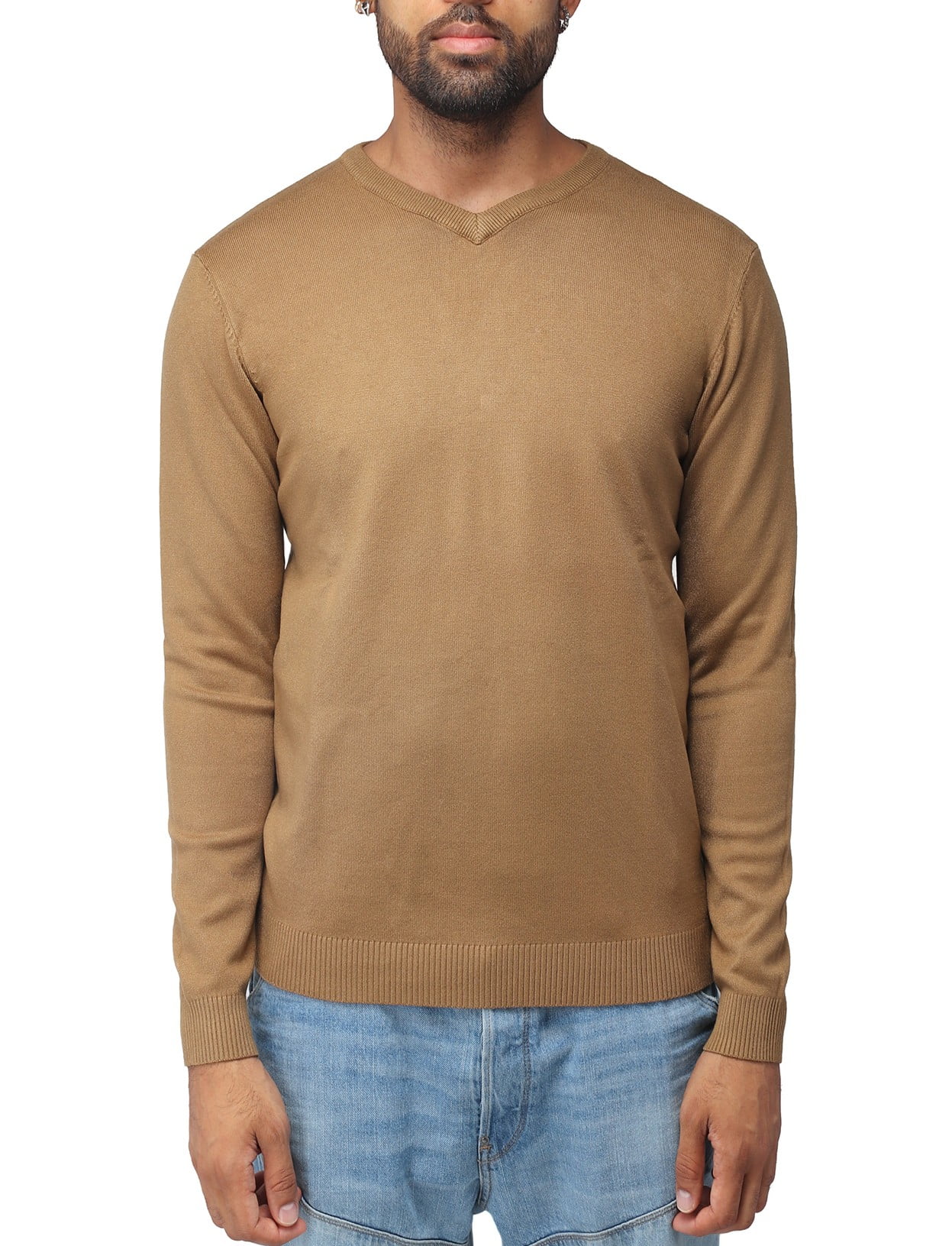 V neck sweater slim fit top