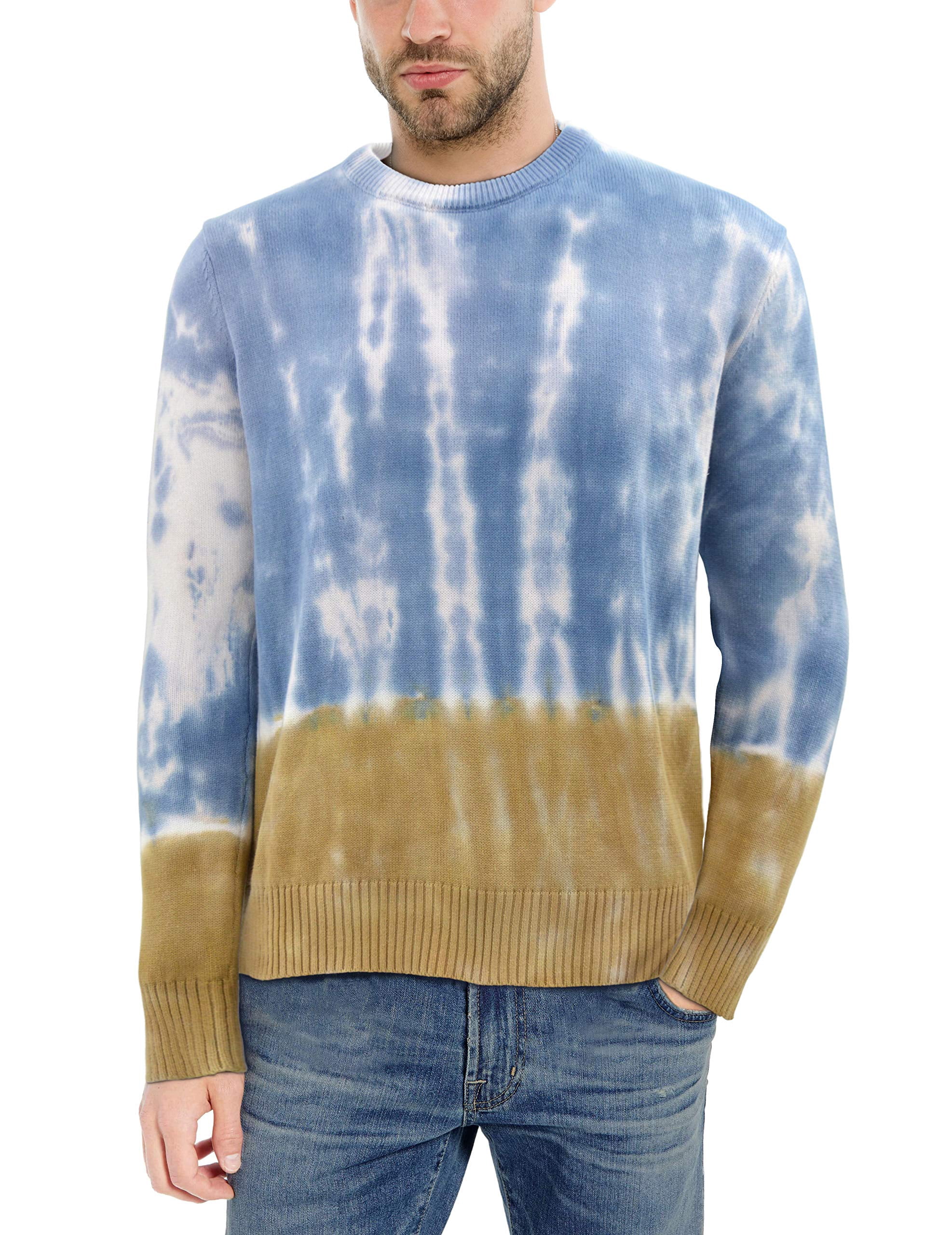 XRAY Pullover Crewneck Cotton Tie Dye Knit Sweater, Sweatshirt for Men,  Women, Couple, Blue/Nude - Tie Dye Block, Large - Walmart.com