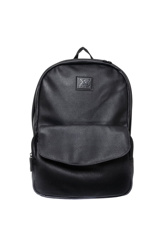 JEANS Mens Pebbled Faux Leather Backpack, Black, OS