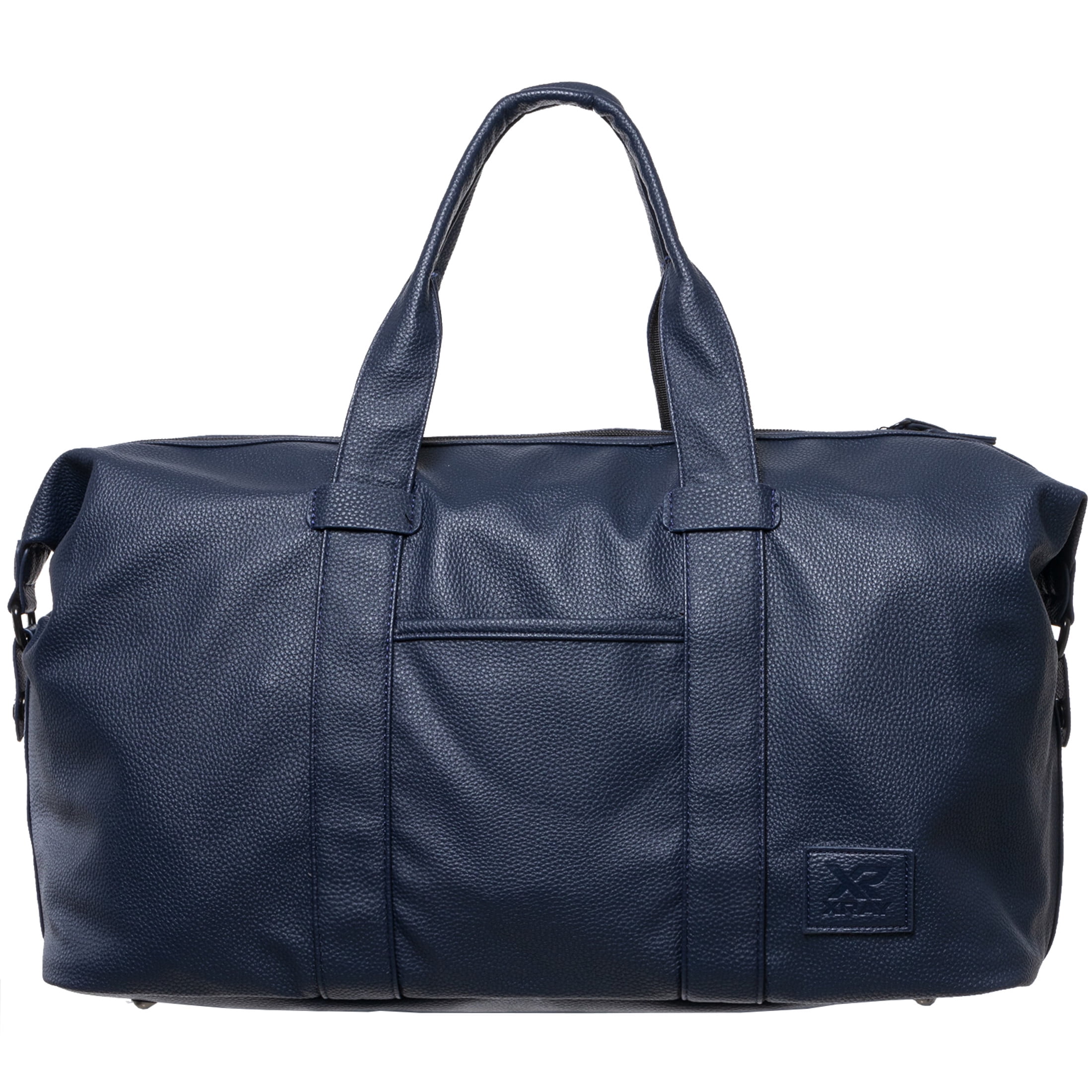 X RAY JEANS Mens Pebbled Faux Leather Travel Duffel Bag, Navy, OS