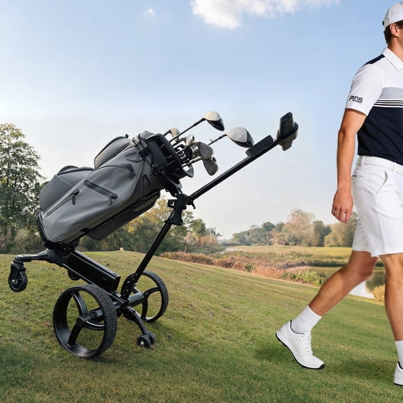XRELIATECH Smart Follow Electric Golf Push Cart, Radar Tracking, Remote & App Control, 4-in-1 Drive, One-Click Foldable, 36-Hole Battery, IPX4 Waterproof Golf Cart for Men Golfers