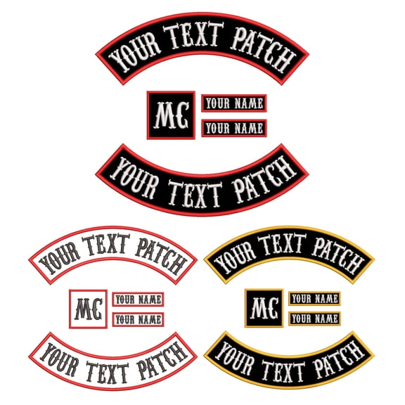 XREMB Custom Embroidered Motorcycle Patches 5pcs Personalized Embroidery Rocker Patch Rider Motorcycle Patches Sew on/Iron on for Jackets(5pcs)