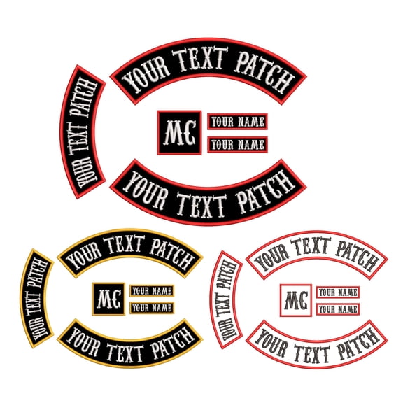 XREMB Custom Embroidered Motorcycle Patches 6pcs Personalized Embroidery Rocker Patch Rider Motorcycle Patches Sew on/Iron on for Jackets(6pcs)