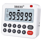 XREXS Digital Kitchen Timer العد التنازلي المغناطيسي لأعلى مؤقت الطبخ إنذار بصوت عال وكتم اختياري ، مغناطيس وحامل ، عرض كبير مؤقت للمعلمين 2 تتضمن البطاريات نسخة مطورة