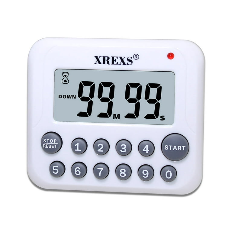 XREXS Digital Kitchen Timer Magnetic Countdown Up Cooking Timer Clock with  Magnet Back and Clip, Loud Alarm, Large Display Minutes and Seconds