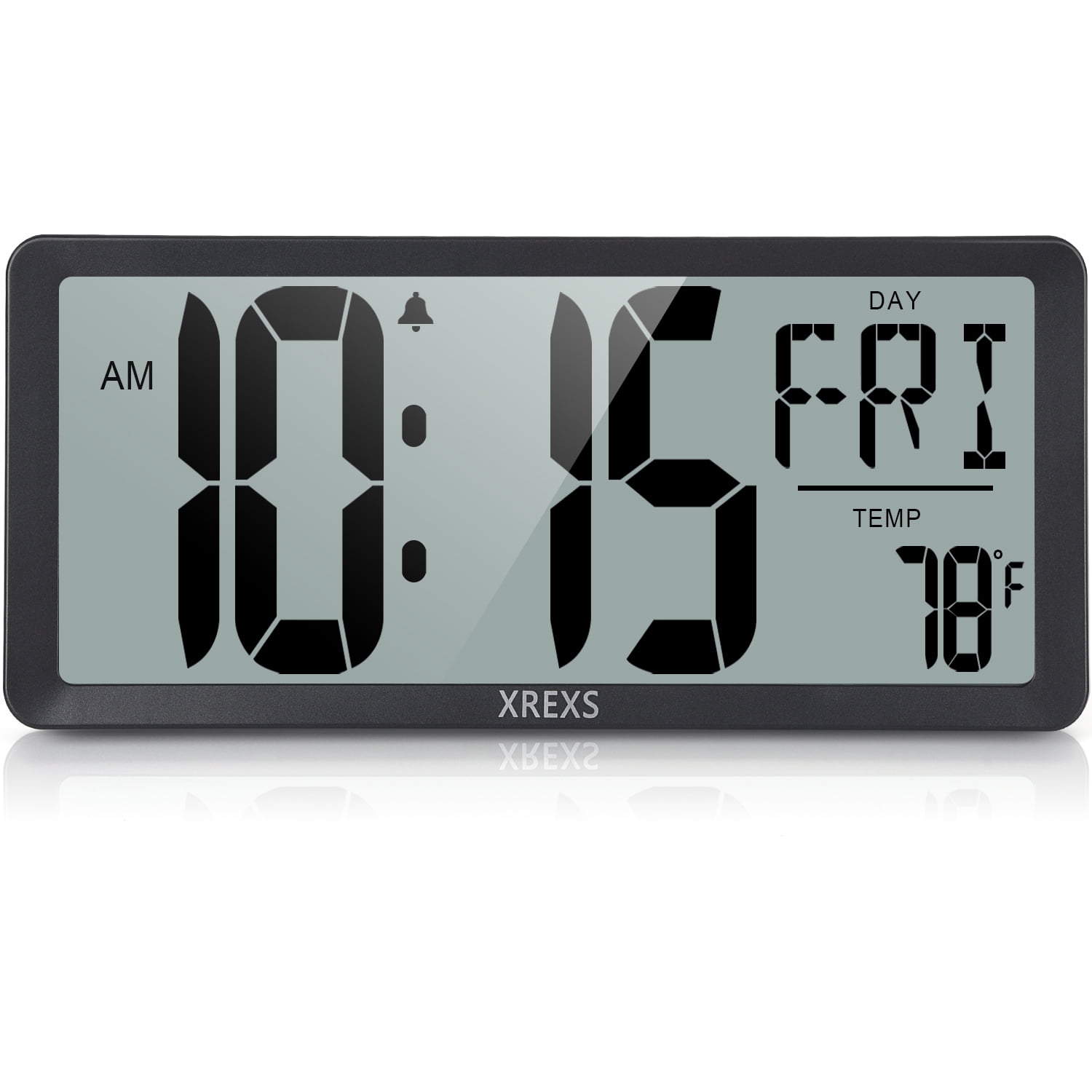 XREXS Large Digital Wall Clock, 14 Inch Large LCD Display Wall Digital