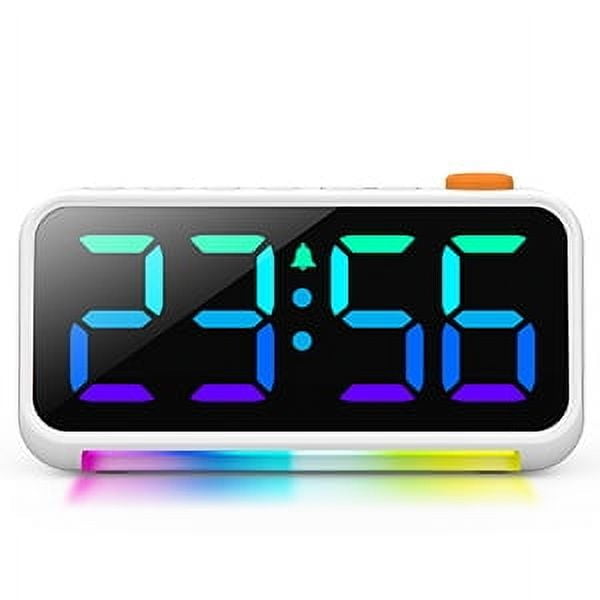 XREXS Super Loud Alarm Clock with RGB Display, Night Light