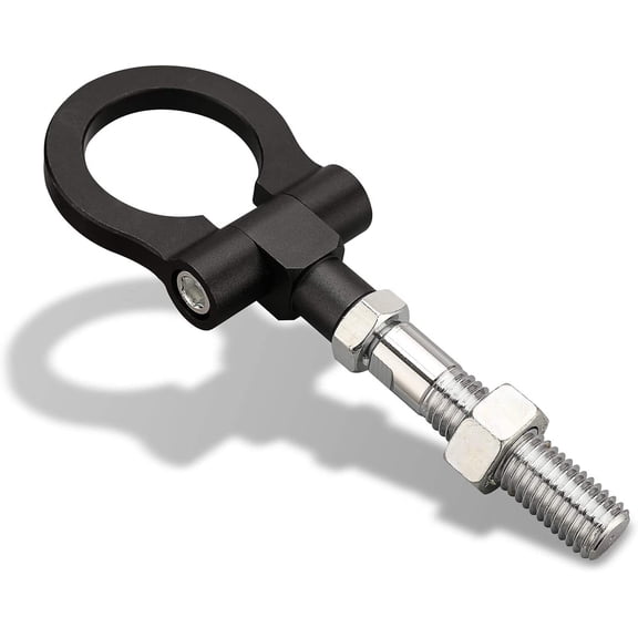 XRMXF Heavy Duty Anodized Folding Black Front Tow Hooks Track Racing Towing Kits Compitable for 2012-2017 Hyundai Veloster ,2014-2025 Mazda3 Mazda6 MX-5 CX-5