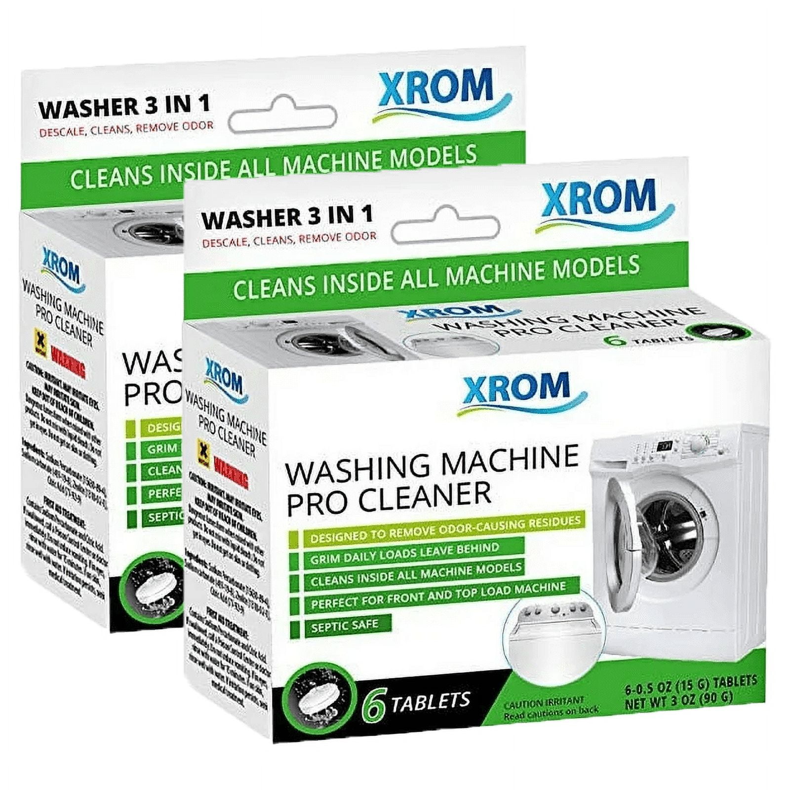 Xrom Washing Machine Cleaner 3 in 1 Formula, 6 Tablets Count Box