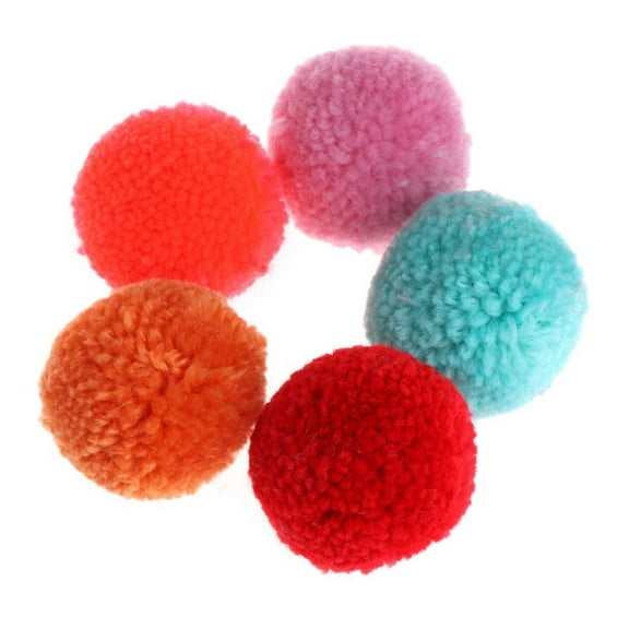 XROMTBEM 5PCS Kitten Ball Toy Soft Plush Balls Colorful Fluffy Ball Toys Cat Chew Balls