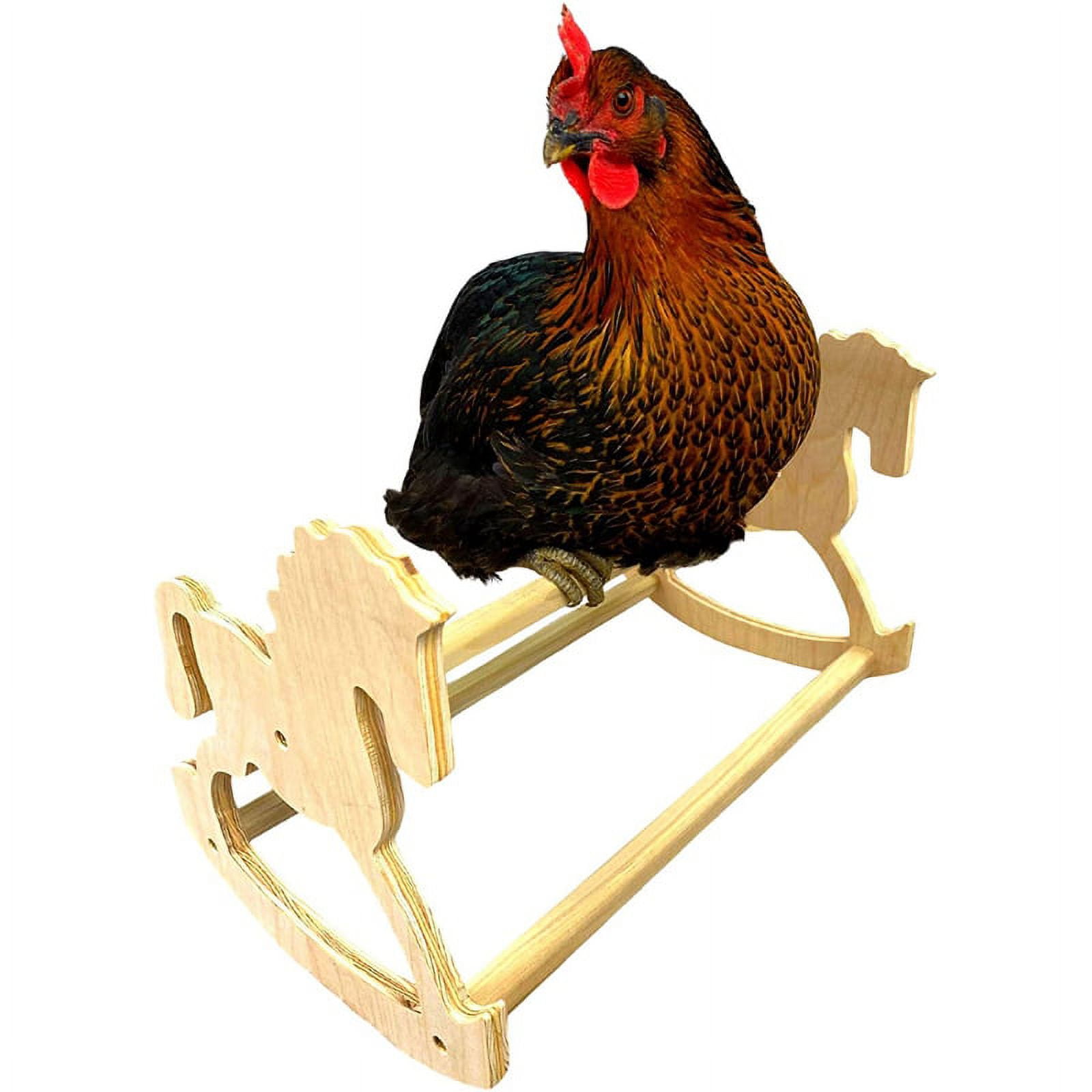 XROMTBEM Chicken Roosting Bar Perch Rocking Horse Bird Toy for Coop Strong Wooden Chicken Swing Ladder for Parrots Baby Chicks Coop Chooks Grinding Claw Accessories