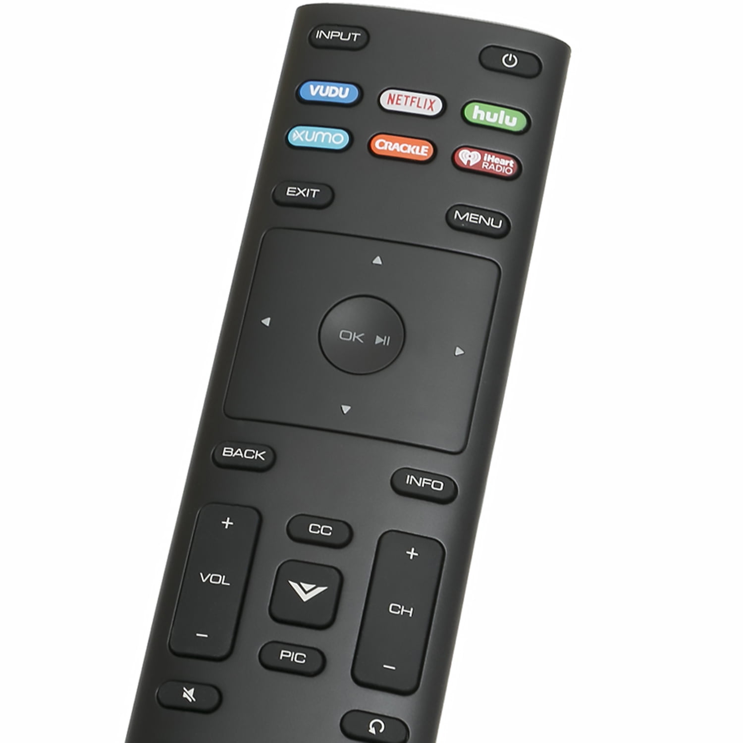 XRT136 Remote Control for Vizio TV D24f-F1 D32f-F1 D43f-F1 D50f-F1 P75-E1 E43-E2 E50-E1 E50x-E1 E55-E1 with Hulu VUDU Netflix XUMO Crackle Iheart Shortcut App Key