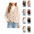 thumbnail image 1 of XRoczxe 5‑13 Years Old Kids Fleece Vest, Boys Girls Solid Color Sherpa Sleeveless Gilet, Button‑Down Warm Casual Vest With Pockets, 1 of 8