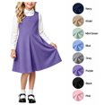 thumbnail image 1 of XRoczxe Girls Pleated Jumper Dress, Sleeveless A-Line School Uniform Pinafore, Classic Round Neck Swing Skirt for Kids Daily Wear & Parties, 1 of 8