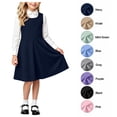 thumbnail image 1 of XRoczxe Girls Pleated Jumper Dress, Sleeveless A-Line School Uniform Pinafore, Classic Round Neck Swing Skirt for Kids Daily Wear & Parties, 1 of 8