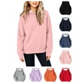 thumbnail image 1 of XRoczxe Girls' solid color pullover hooded sweatshirt, children's long-sleeved casual loose hooded top | Autumn and winter outfits, multiple colors and sizes available., 1 of 6