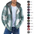 thumbnail image 1 of XRoczxe Men's Plaid Flannel Lined Hooded Jacket, Casual Zip Up Plaid Shirt Jacket with Pockets, Warm Fleece Outerwear Coat for Fall Winter Daily Wear, 1 of 5