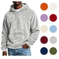 thumbnail image 1 of XRoczxe Men's Plush Fleece Pullover Hoodie, Soft Sherpa Lined Sweatshirt with Kangaroo Pocket, Cozy Long Sleeve Casual Top for Fall Winter Loungewear in Solid Colors, 1 of 6