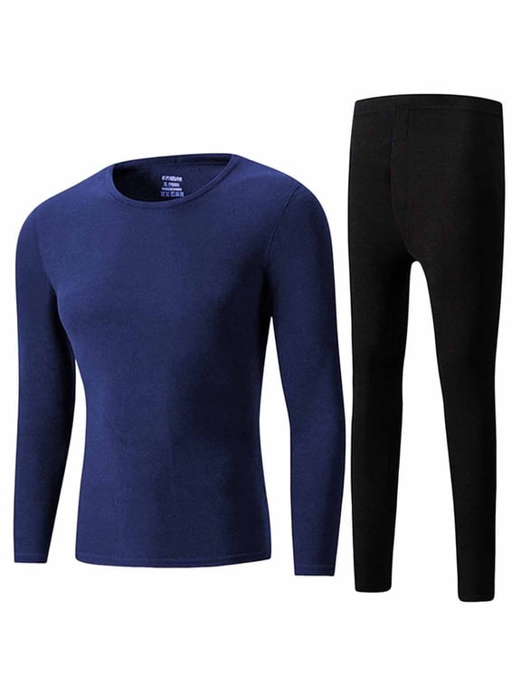Men’s Thermal Underwear Set, Soft Fleece‑Lined Long Johns Winter Warm Base Layer Top & Pants