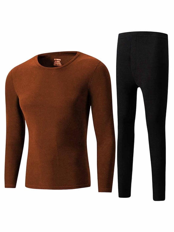 Men’s Thermal Underwear Set, Soft Fleece‑Lined Long Johns Winter Warm Base Layer Top & Pants