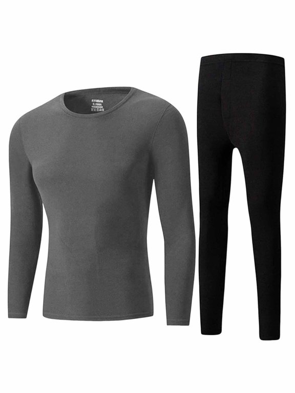 Men’s Thermal Underwear Set, Soft Fleece‑Lined Long Johns Winter Warm Base Layer Top & Pants