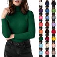 thumbnail image 1 of XRoczxe Women Ribbed Turtleneck Long Sleeve Knit Top, Slim Fit Basic Pullover, Versatile Fall Winter Layering Sweater, 1 of 8