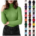 thumbnail image 1 of XRoczxe Women Ribbed Turtleneck Long Sleeve Knit Top, Slim Fit Basic Pullover, Versatile Fall Winter Layering Sweater, 1 of 8