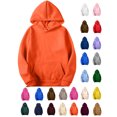 thumbnail image 1 of XRoczxe Women Solid Color Long‑Sleeve Hooded Sweatshirt With Front Kangaroo Pocket, Casual Loose‑Fit Basic Pullover Hoodie, Multiple Colors Available, 1 of 6