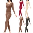 thumbnail image 1 of XRoczxe Women Textured Scoop Neck Thermal Underwear Set High Waist Tummy Control Soft Skin-Friendly Warm Slim Fit Long Sleeve Top & Pants Multi Solid Color Winter Base Layer Suit, 1 of 7