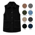 thumbnail image 1 of XRoczxe Women's Fuzzy Sherpa Vest, Button Down Sleeveless Fleece Jacket with Pockets, Soft Warm Winter Layering Waistcoat for Fall & Cold Weather, 1 of 7