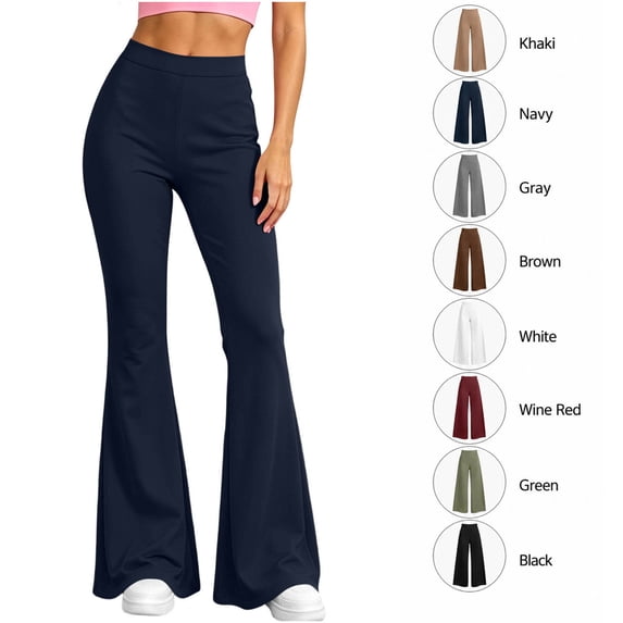XRoczxe Women's High Waisted Flare Leggings, Soft Stretchy Yoga Pants with Wide Waistband, Casual Bootcut Workout Trousers for Gym Dance & Daily Wear