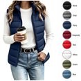 thumbnail image 1 of XRoczxe Women's Lightweight Puffer Vest, Stand Collar Sleeveless Zip Up Jacket, Quilted Gilet with Pockets for Fall Winter Outdoor Casual Wear, 1 of 5