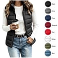 thumbnail image 1 of XRoczxe Women's Lightweight Puffer Vest, Stand Collar Sleeveless Zip Up Jacket, Quilted Gilet with Pockets for Fall Winter Outdoor Casual Wear, 1 of 6