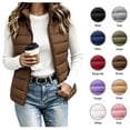 thumbnail image 1 of XRoczxe Women's Lightweight Puffer Vest, Stand Collar Sleeveless Zip Up Jacket, Quilted Gilet with Pockets for Fall Winter Outdoor Casual Wear, 1 of 6