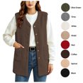 thumbnail image 1 of XRoczxe Women's Sherpa Fleece Vest, Button Down Sleeveless Warm Coat with Pockets, Casual Soft Fuzzy Outerwear for Fall Winter Layering & Daily Wear, 1 of 8