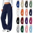 thumbnail image 1 of XRoczxe Women's solid-color wide-leg sweatpants with an elastic drawstring waist,soft fabric, side pockets, loose-fit casual athletic pants—available in multiple colors, 1 of 7