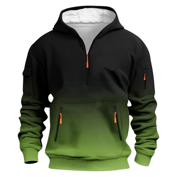 XS-5X Big & Tall Hoodies for Men Plus Size Pullover Fleece Lined Sweatshirts with Pockets and Zipper Long Sleeve Gradient Printed Athletic Hoodie Tops