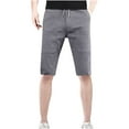 thumbnail image 1 of XS-5X Plus Size Cargo Shorts for Men with Pockets Big & Tall Drawstring Elastic Waist Straight Leg Relaxed Solid Color Work Short, 1 of 5