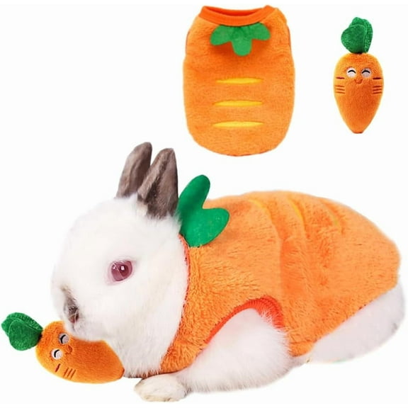 XS Dog Sweater and Carrot Toy Set Warm Cat Clothes Fleece Puppy Sweatshirt for Small Dog Girl boy Chihuahua Sweater Carrot Easter Costume for Yorkie Pug Extra Small Dog (Orange, Medium)
